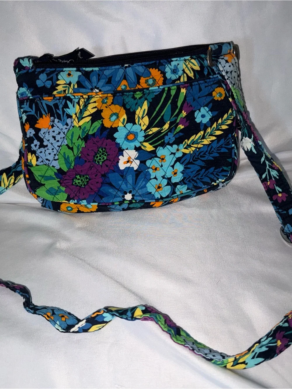 Floral Quilted Crossbody Bag - Navy Multi Vera Bradley